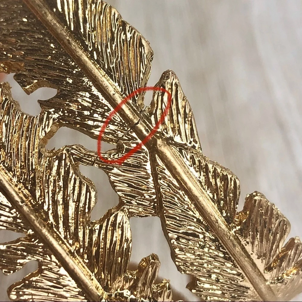 Boho Gold Feather Cuff Bracelet